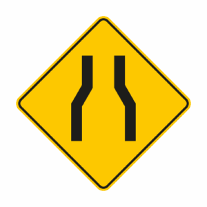 SEÑAL PREVENTIVA REDUCCION DE CALZADA (60X60)