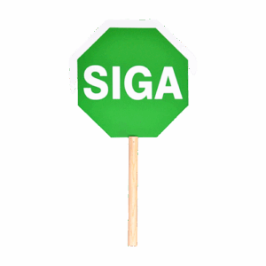 SEÑAL «SIGA» SUST ALUM 0.45X 0.45M FONDO VERDE ROJO