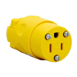 CONECTOR AEREO 2 PATAS 15A 125V PVC AMARILLO